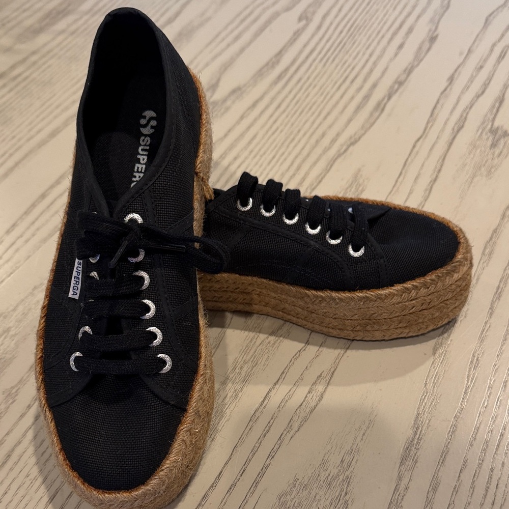 Superga Women’s Black 2” Platform Espadrille